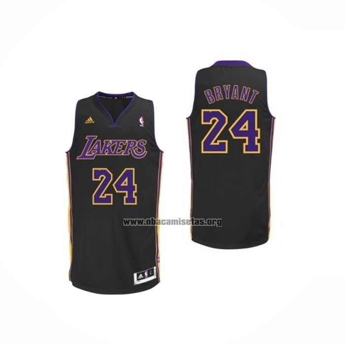 Camisetas Los Angeles Lakers Kobe Bryant NO 24 Negro